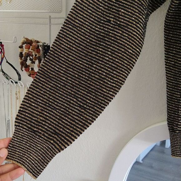 Vintage Adrienne Vittadini Gold Threaded Jacket size Small - Picture 5 of 7